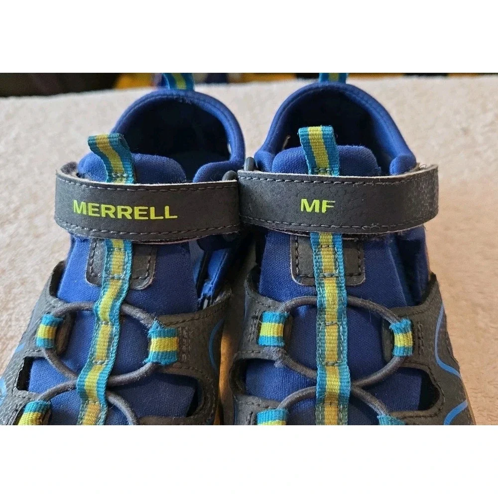 Merrell Hydro Rapid Sport Sandals Black Blue Youth Boys Size 2.0M